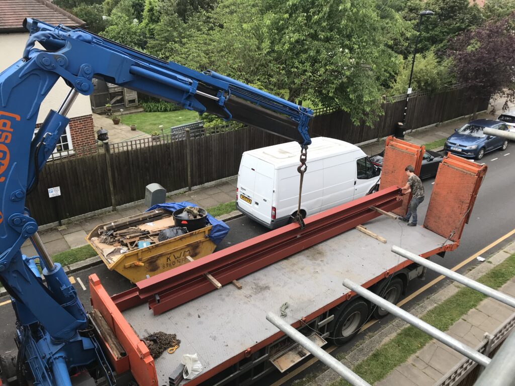 Materials for RSJ steel beams and steel staircases.